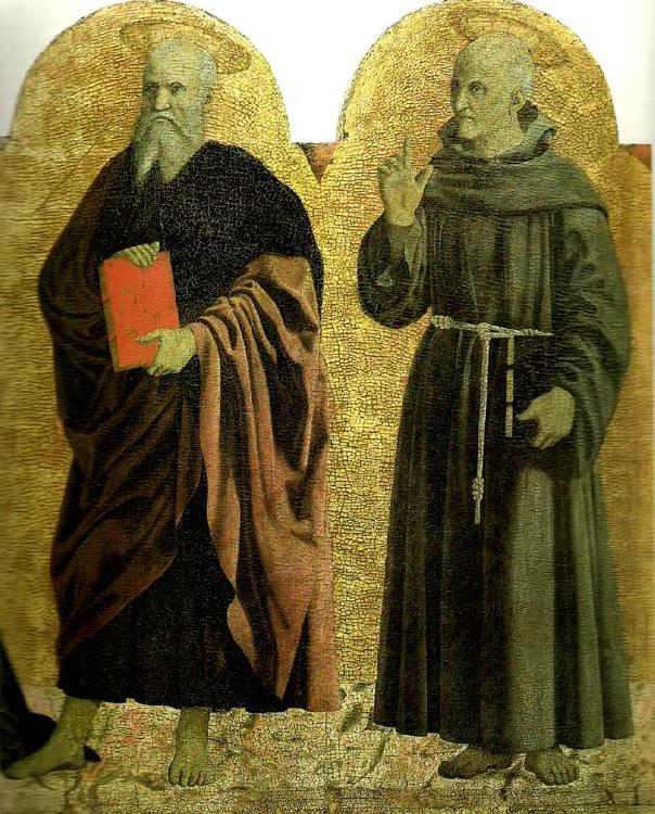 Piero della Francesca sts andrew and bernardino of siena from the polyptych of the misericordia